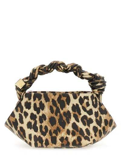 Ganni Print Mini Bou Bag In Animal Print