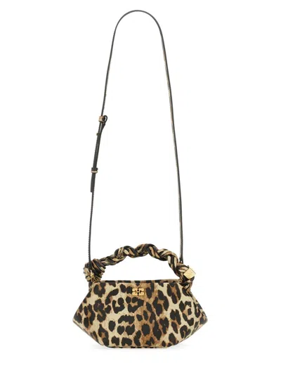 Ganni Print Mini Bou Bag In Animal Print