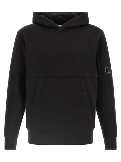 C.p. Company Cp Company Sweatshirts Sweat Hooded In Diagonal Raised Fleece In Black