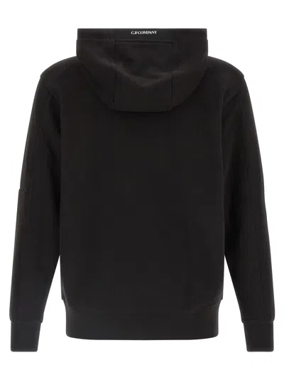 C.p. Company Cp Company Sweatshirts Sweat Hooded In Diagonal Raised Fleece In Black