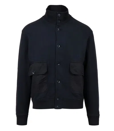 C.p. Company C.p.company Full Button Sweatshirt In Black