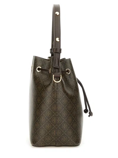 Tory Burch T Monogram Coated Canvas Mini Bucket Bag French Press