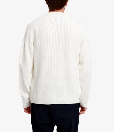 C.p. Company Sea Island Gauze White Cotton Sweater In White