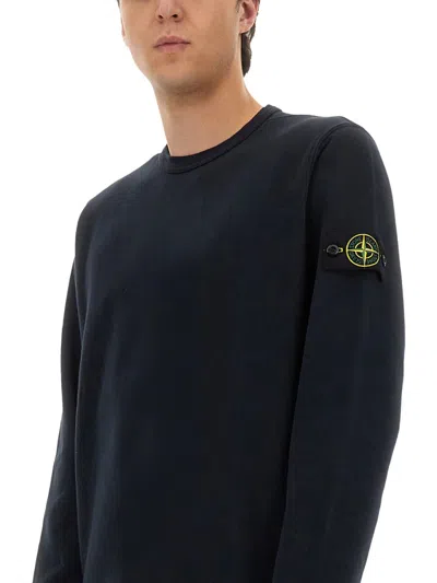Stone Island Micro Stitch Sweatshirt In Blue