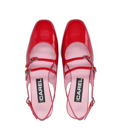 Carel Paris Slingback In Red Patent Leather