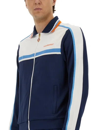 Casablanca Pique Truck Jacket In Blue