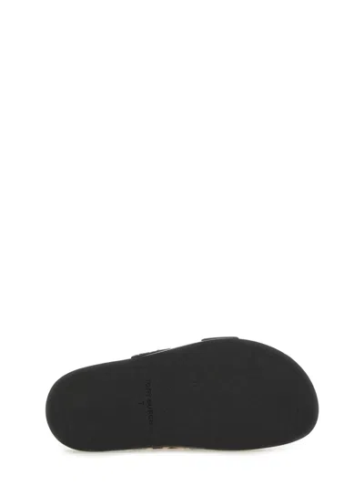 Tory Burch Round Toe Double Strap Animal Print Sandals In Multi