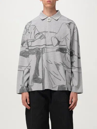 Jw Anderson Gray Printed Rugby Polo In Gray