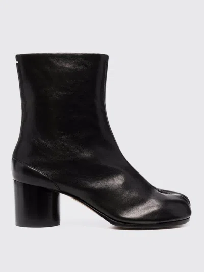 Maison Margiela Leather Tabi Boots 60 In Black