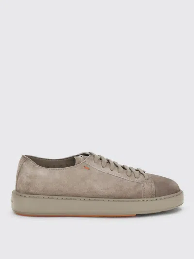 Santoni Suede Sneakers In Brown