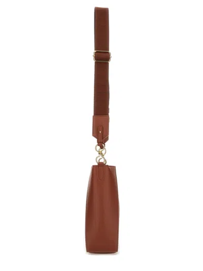 Stella Mccartney Logo Shoulder Bag With Hardware And Handle In Brown