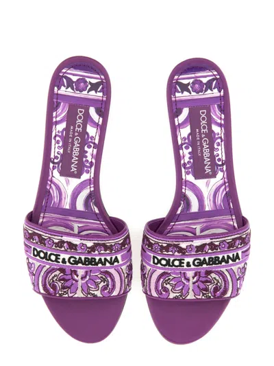 Dolce & Gabbana Dolce&gabbana Women Leather Dg Logo Sandals In Pink