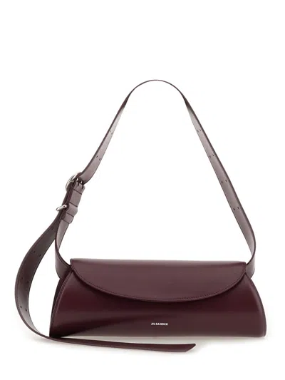 Jil Sander Small Rectangular Shoulder Bag With Adjustable Strap In Red
