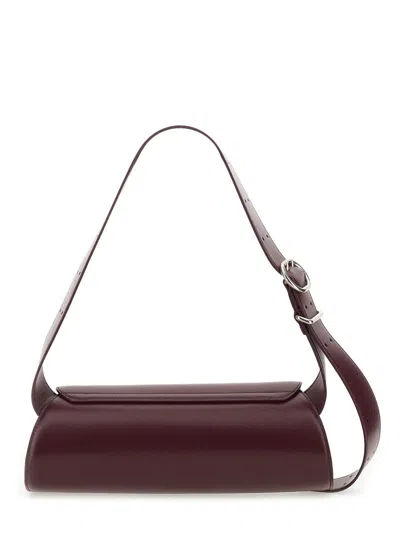 Jil Sander Small Rectangular Shoulder Bag With Adjustable Strap In Red