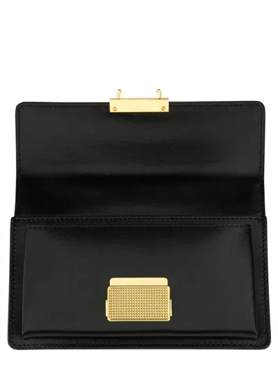 Golden Goose Venice Small Bag In Black Palmellate Leather And Gold Details