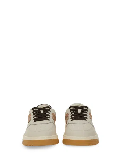 Hogan Sneakers With Perforated Toe Box And Contrasting Accents In Neutral