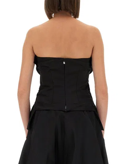 Alexander Mcqueen Silk Blend Corset In Black