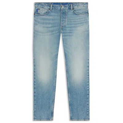 Hugo Boss Mens Medium Blue Beckham X Boss Slim-leg Mid-rise Stretch-denim Jeans In Blue