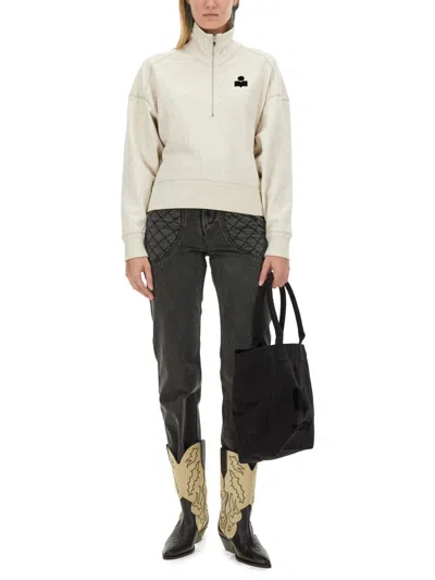 Isabel Marant Étoile Isabel Marant Etoile Melange Sand Cotton Blend Ross Sweatshirt In Neutral