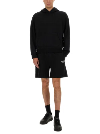 Helmut Lang Sweatshirt With Embossed Logo In Black