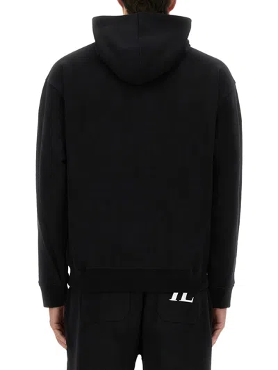 Helmut Lang Sweatshirt With Embossed Logo In Black
