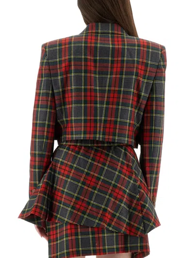 Vivienne Westwood Structured Plaid Peak Lapel Blazer In Multi