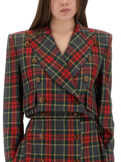Vivienne Westwood Structured Plaid Peak Lapel Blazer In Multi