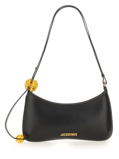 Jacquemus Le Bisou Perle Smooth Leather Bag In Black