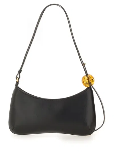Jacquemus Le Bisou Perle Smooth Leather Bag In Black