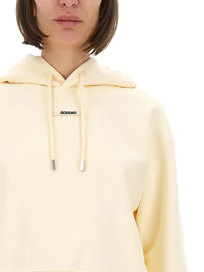 Jacquemus Cotton Hoodie In White