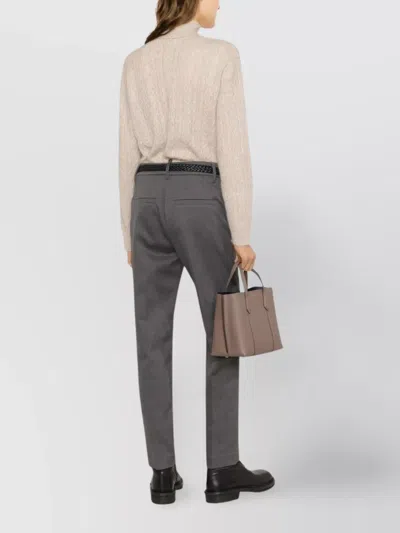 Brunello Cucinelli Tailored Dark Gray Trousers With High Waist Design In Gray