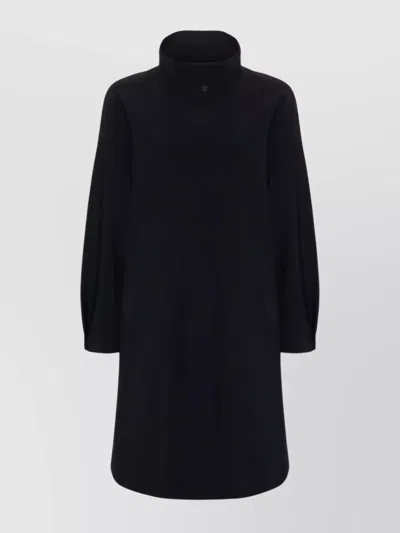 Herno Press-stud Single-breasted Coat In Blue