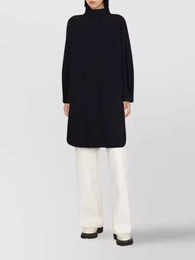 Herno Press-stud Single-breasted Coat In Blue