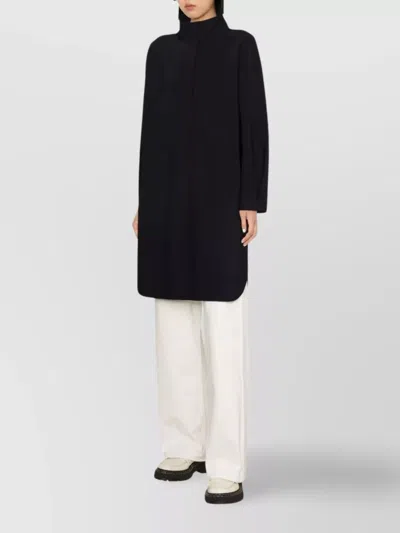 Herno Press-stud Single-breasted Coat In Blue