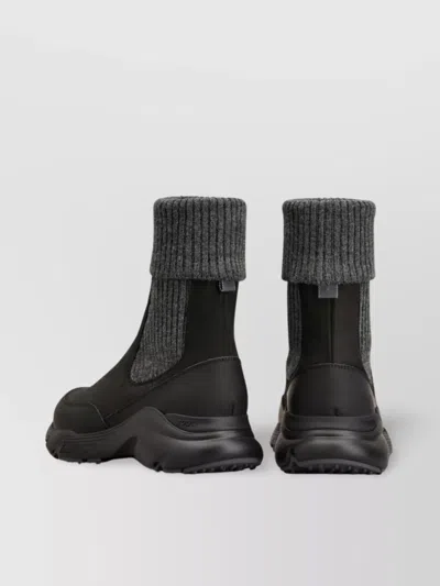 Tod's Chunky Sole Suede Leather Sneakers In Black