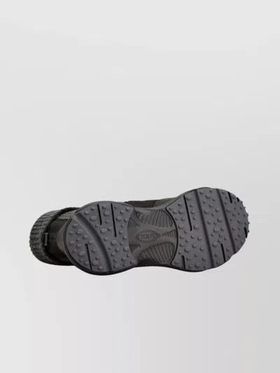 Tod's Chunky Sole Suede Leather Sneakers In Black