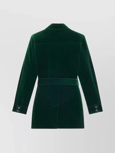 Saint Laurent Saharienne Belted Cotton Velvet Jacket In Black