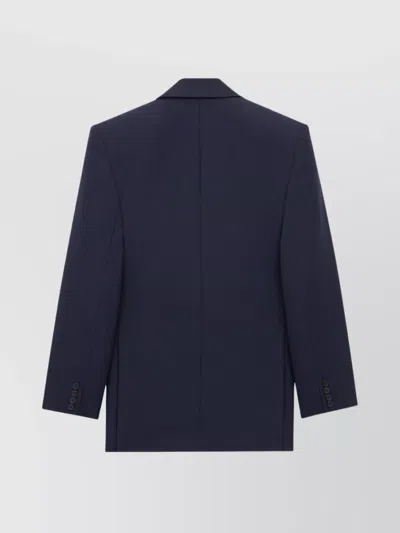 Saint Laurent Wool Tuxedo Jacket In Blue
