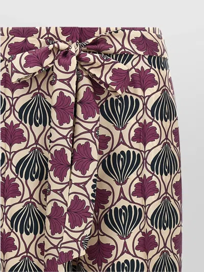 Max Mara Floral Bow Detail High Waist Trousers In Multi