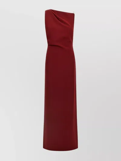 Max Mara One-shoulder Draped Detail Floor-length Dress In Red