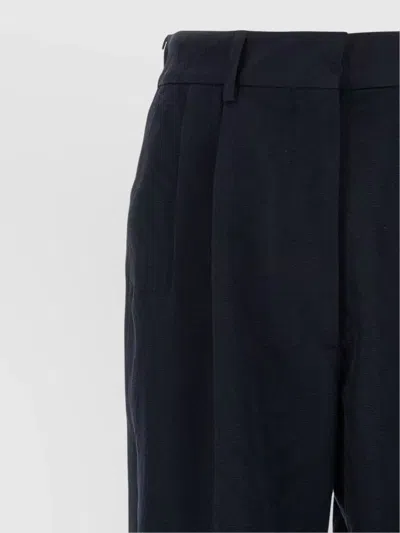 Blazé Milano Pleated Pocket Straight Trousers In Blue