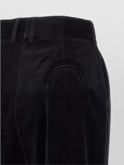 Blazé Milano Velvet Pleated Trousers With Belt Loops In Black