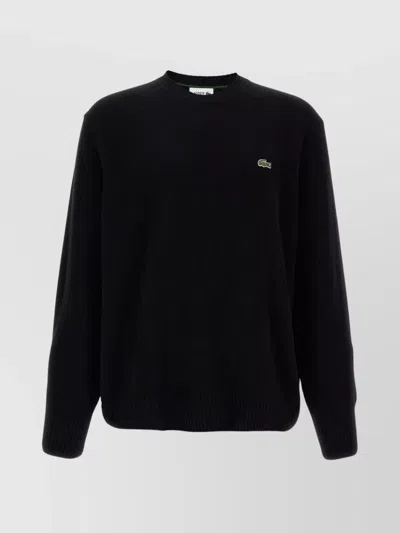 Lacoste Pullover In Cotone Nero In Black