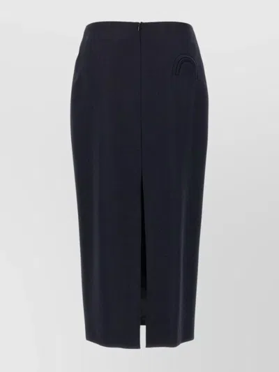 Blazé Milano Blaze Milano Maine Sussex Longuette Wool Midi Skirt In Blue