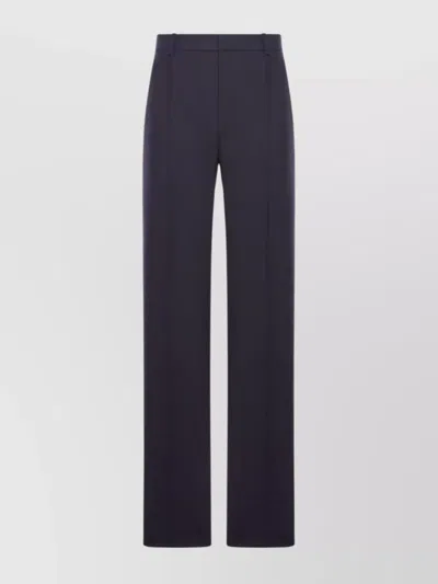 Saint Laurent High-waisted Wool Trousers In Blue
