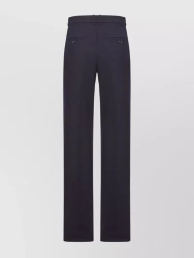 Saint Laurent High-waisted Wool Trousers In Blue