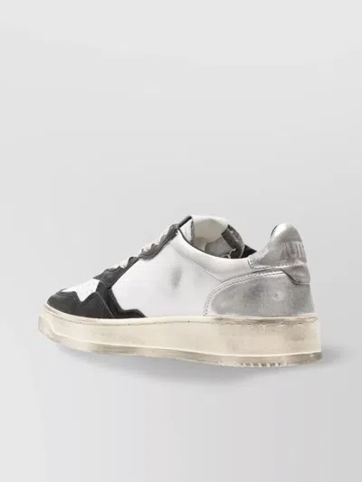 Autry Chunky White Sneakers With Textured Panels In Neutral