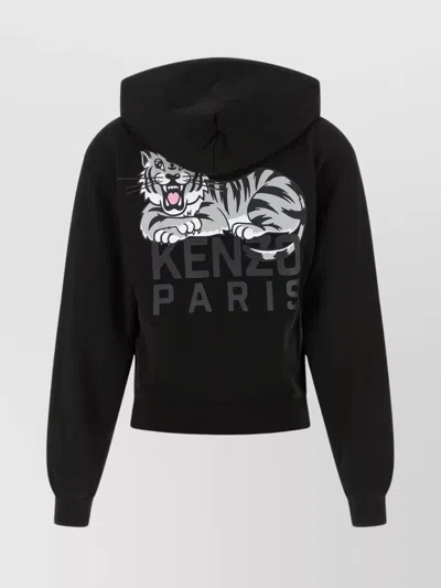 Kenzo 'happy Tiger' Hoodie Featuring Front Pockets