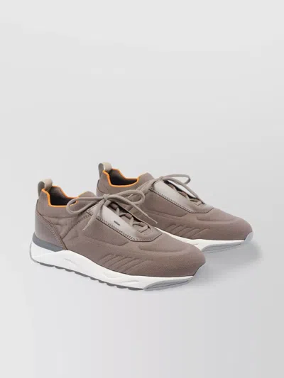 Santoni Sneakers Low Top Round Toe In Brown