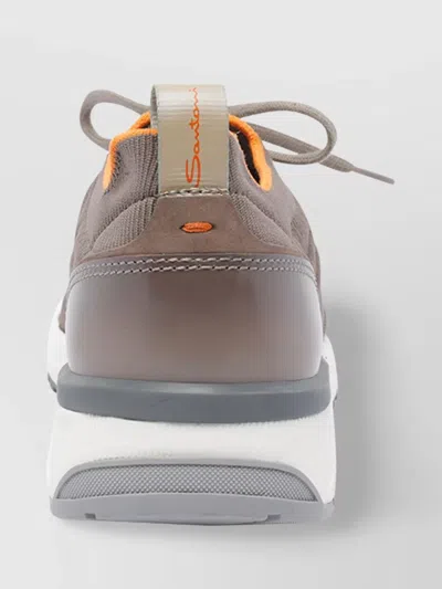 Santoni Sneakers Low Top Round Toe In Brown